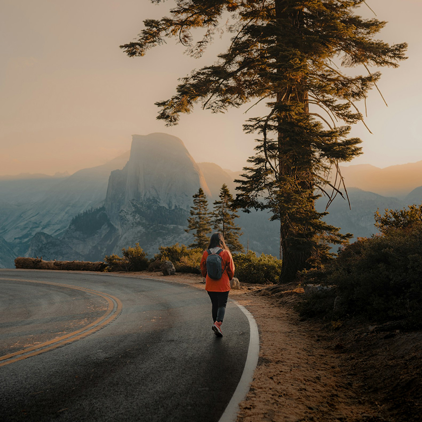 Yosemite Valley sunset with El Capitan at golden hour just 10 miles from Sierra Sky Ranch boutique hotel in Oakhurst California